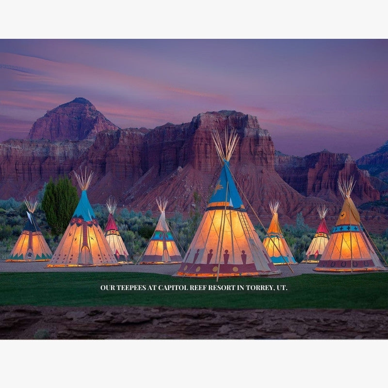 Teepee Tent by Nomadic Tipi Makers Boho style Capitol Reef Resort Torrey Utah near mountains