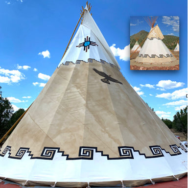 Teepee Tent by Nomadic Tipi Makers Geo Design by trees with clear sky