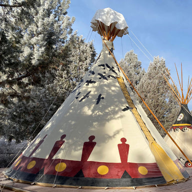 Teepee Tent by Nomadic Tipi Makers front right view shamans dream design
