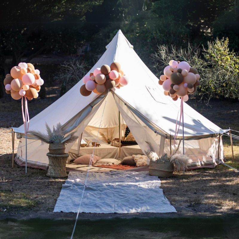 Yurt Tent Fernweh by Life in Tents 16ft front view with balloons