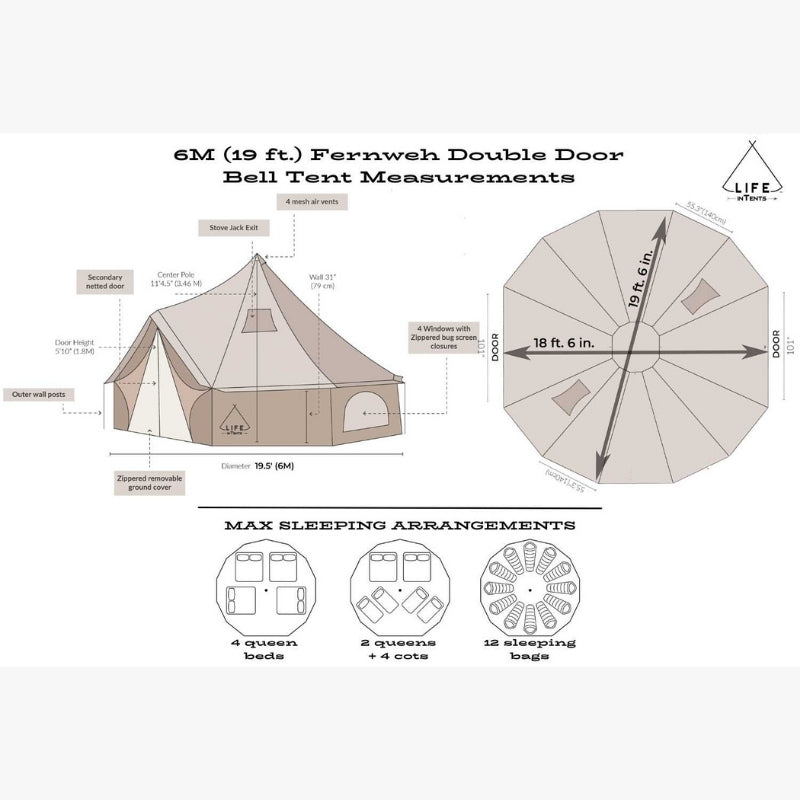 Yurt Tent Fernweh by Life in Tents 19ft measurements max sleeping arrangements