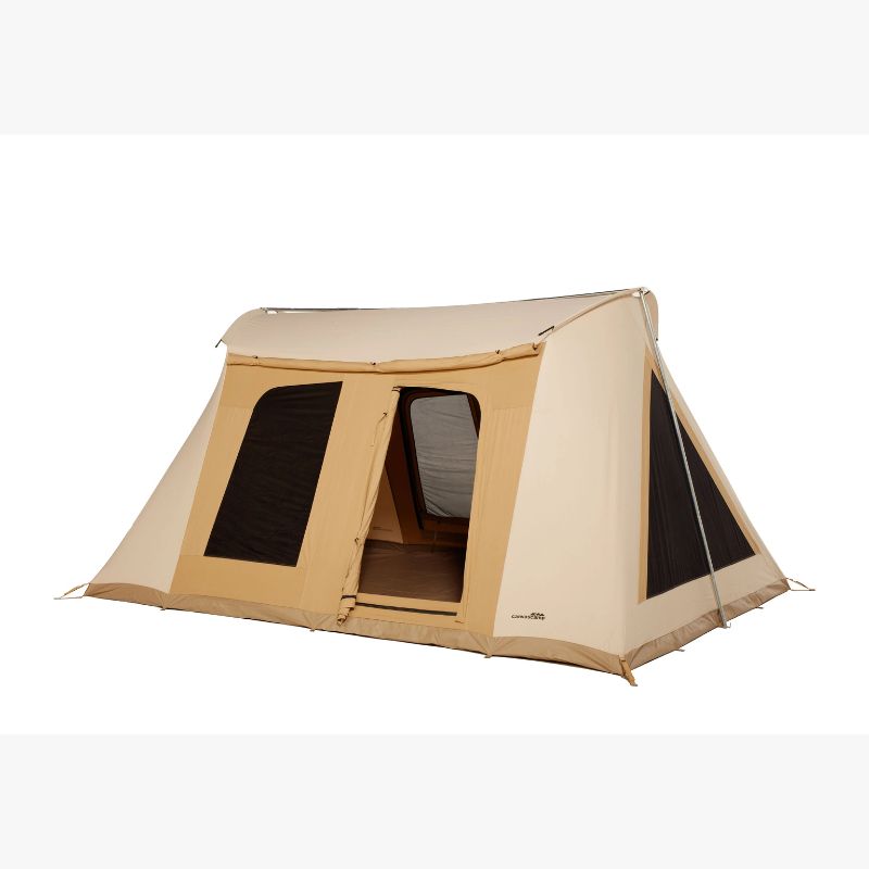 A Frame Tent Big Horn by Canvas Camp stock photo front left view open door