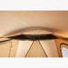 A Frame Tent Big Horn by Canvas Camp stock photo interior view of ceiling roof storage