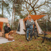 A Frame Tent Big Horn by Canvas Camp with man and woman at campsite