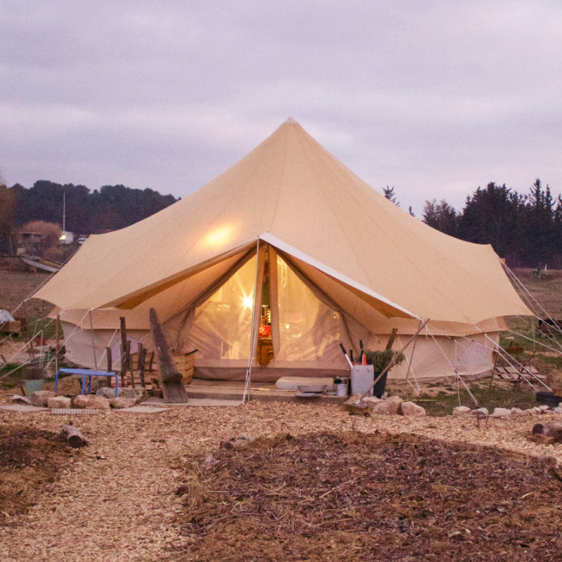 Canvas Camp Sibley ProTech 700 Quad Door at campsite