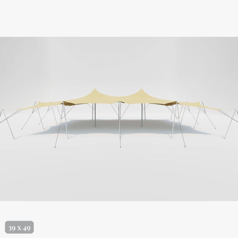 Flex Stretch Tent Q3 by Canvas Camp Luxury Outdoor Canopy 39x49 stock photo side view