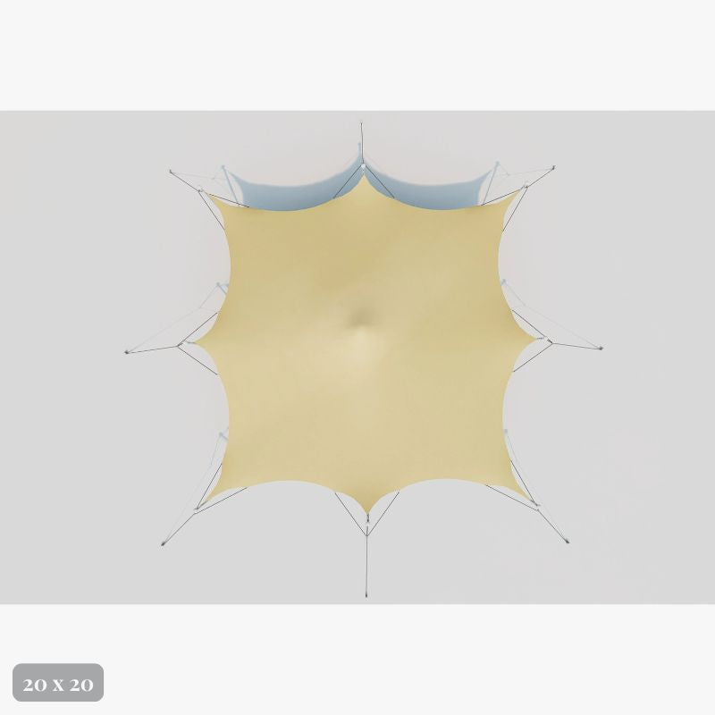 Flex Stretch Tent Q3 by Canvas Camp Luxury Outdoor Canopy top birds eye view drone view