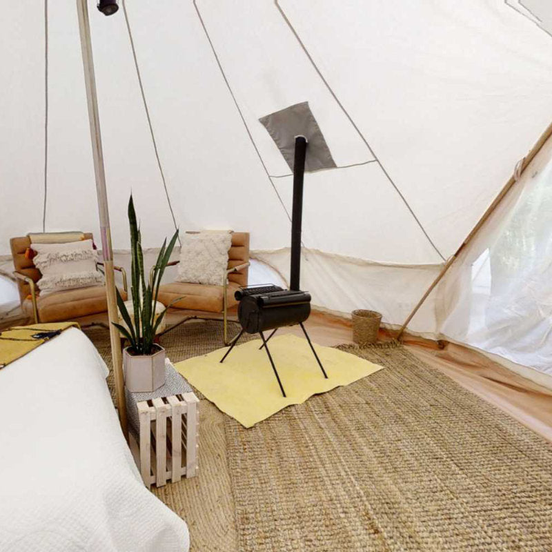 Life InTents Fernweh interior with tent stove