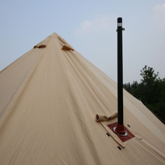 Luna Glamping Bell Tent Stove Kit outside tent