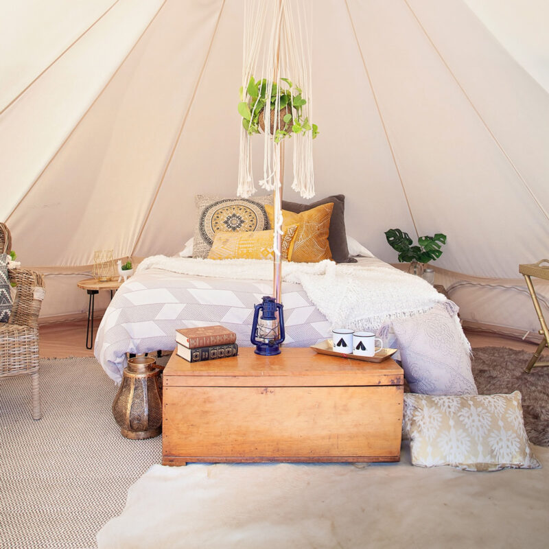 Luna Glamping Canvas Bell Tent interior