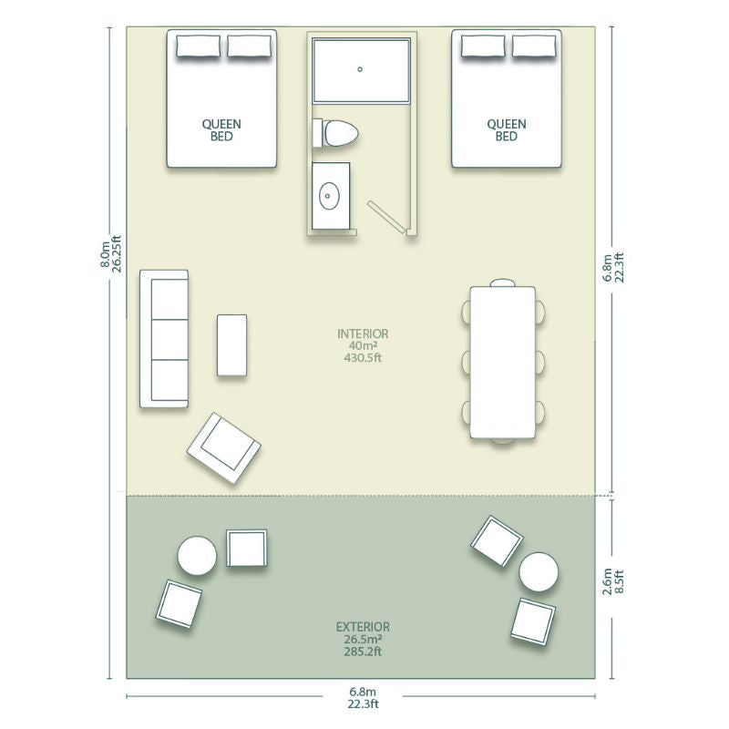 Safari Tent Eclipse by Luna Glamping floorplan blueprints