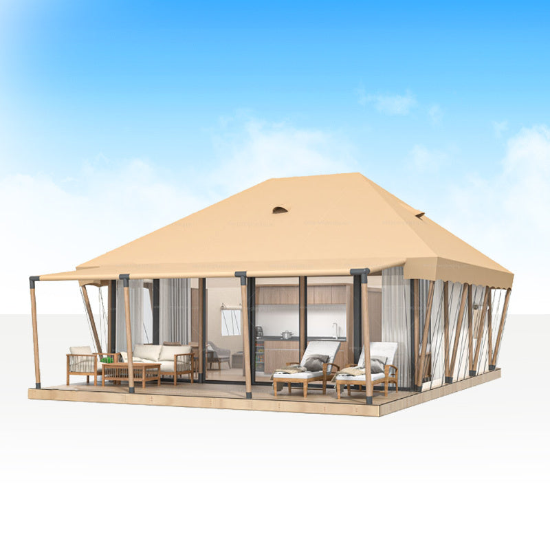 Safari Tent Eclipse by Luna Glamping front stock photo