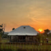 Safari Tent Eclipse by Luna Glamping front view at sunset