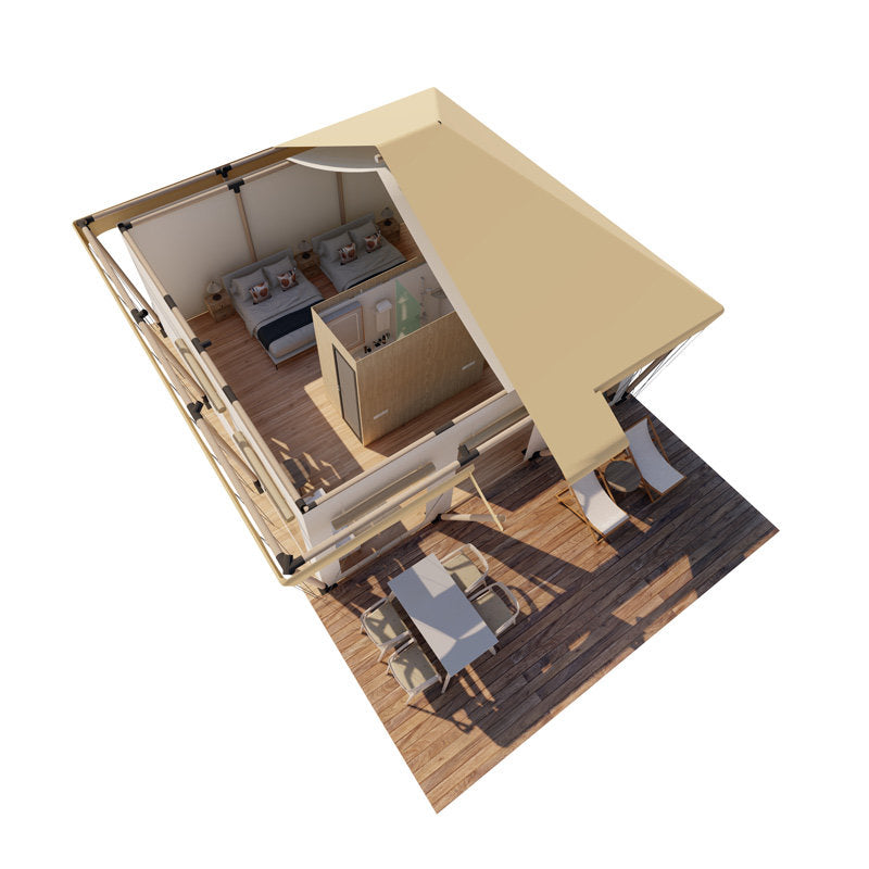 Safari Tent Eclipse by Luna Glamping top stock view layout options