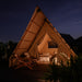 Safari Tent Equinox II by Luna Glamping front left view at night