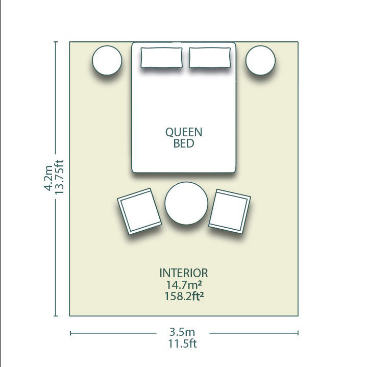 Safari Tent Equinox I by Luna Glamping floorplan measurements