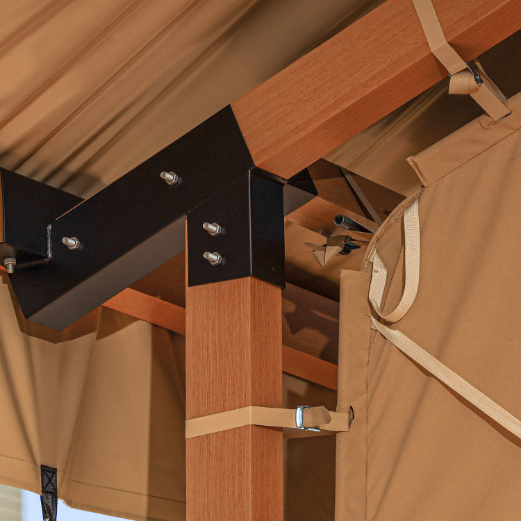 Safari Tent Zenith by Luna Glamping steel connectors and aluminum frame with wooden pattern