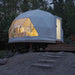 Stargazing Dome 16' Luna Glamping in white on wood deck at night