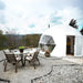 Stargazing Dome 19' Luna Glamping white on rocks cliffside