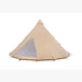 Teepee Tent Tipi by Canvas Camp stock photo front left view closed mesh door