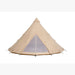 Teepee Tent Tipi by Canvas Camp stock photo front view closed mesh door