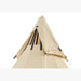 Teepee Tent Tipi by Canvas Camp stock photo rain fly close up view