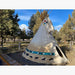 Teepee Tent by Nomadic Tipi Makers Native Artist Creations design on gravel at campground