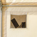 Wall Tent Canvas Camp stock photo interior view of storage pockets