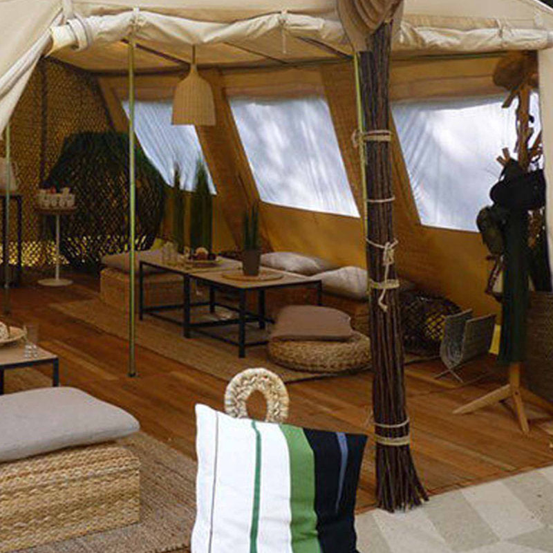 Wall Tent Mess Tent III by Canvas Camp interior view