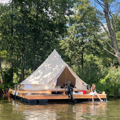 Yurt Tent Sibley ProTech 600 double door by Canvas Camp on floating dock