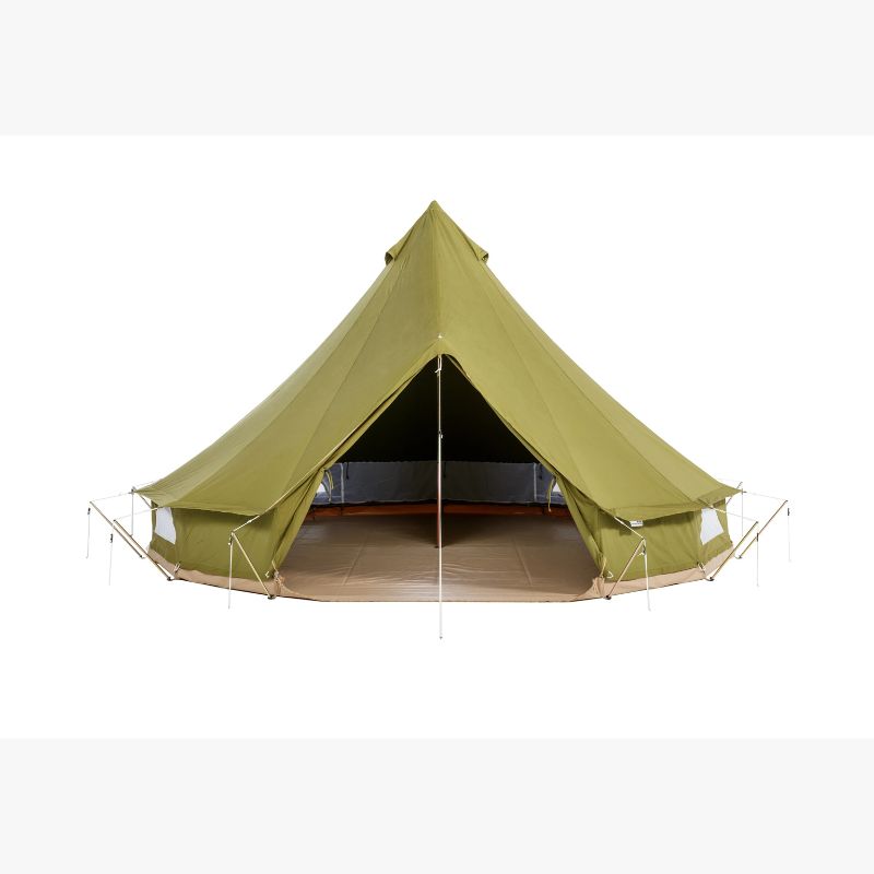Yurt Tent Sibley Pro 500 by Canvas Camp green stock photo front door open