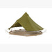 Yurt Tent Sibley Pro 500 by Canvas Camp green stock photo front left view door open rolled up walls