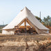 Yurt Tent Sibley Pro 500 double door by Canvas Camp front view on brown grass