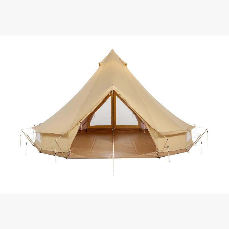Yurt Tent Sibley Pro 500 double door by Canvas Camp stock photo front door open