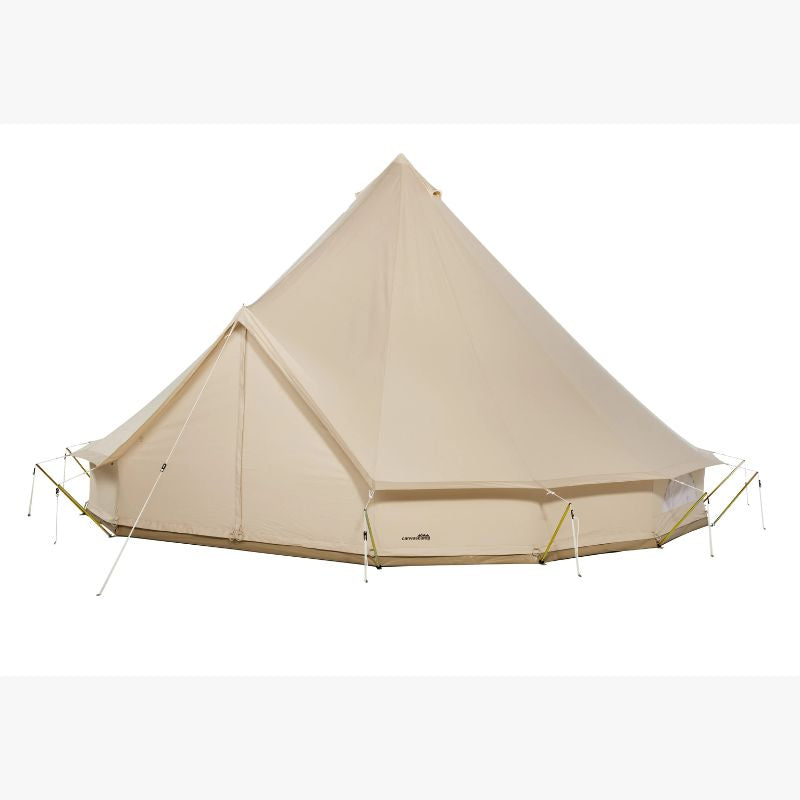 Yurt Tent Sibley Ultimate by Canvas Camp stock photo front left view closed front door