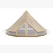 Yurt Tent Sibley Ultimate by Canvas Camp stock photo front view closed mesh door open mesh walls