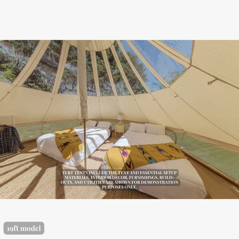 Yurt Tent Stella Stargazer by Life in Tents 19ft interior view 2 beds