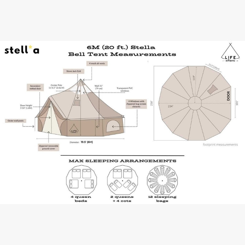 Yurt Tent Stella Stargazer by Life in Tents 19ft measurements