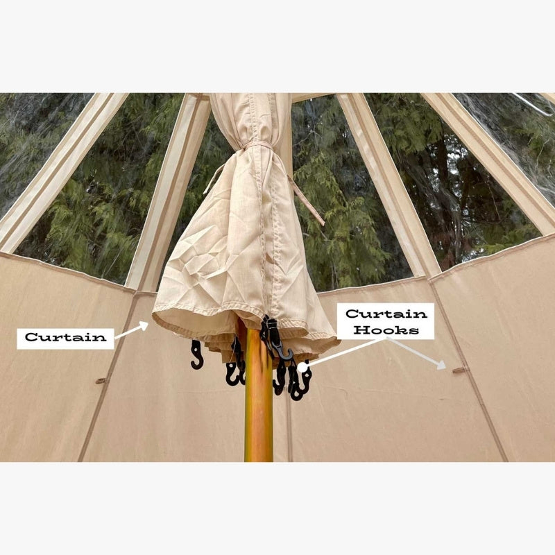 Yurt Tent Stella Stargazer by Life in Tents curtain and curtain hooks