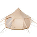 Yurt Tent Temple Apex by Canvas Camp stock photo front left view closed mesh door