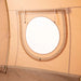 Yurt Tent Temple Apex by Canvas Camp stock photo interior view of closed mesh window