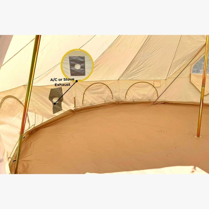 Yurt Tent Zephyr by Life in Tents interior empty ac or stove exhaust