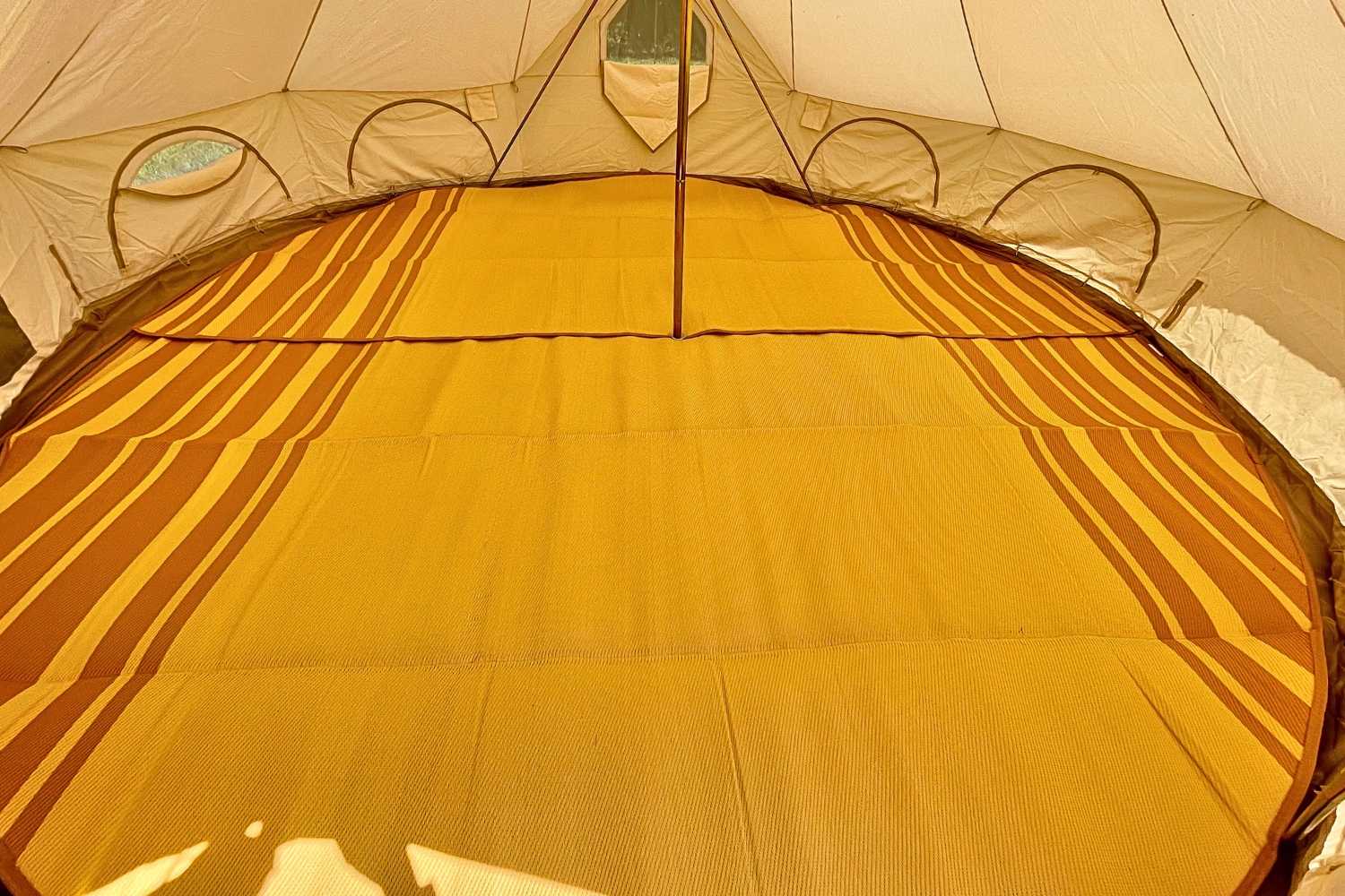 bell tent matting Striped Bell Tent Floor Matting Cover — Wild Roots Glamping